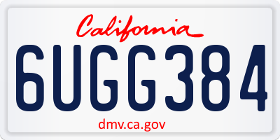 CA license plate 6UGG384