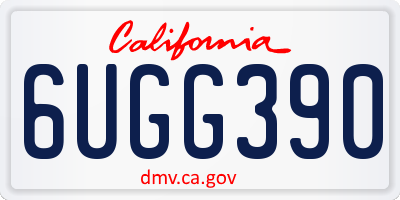 CA license plate 6UGG390