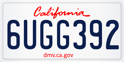 CA license plate 6UGG392