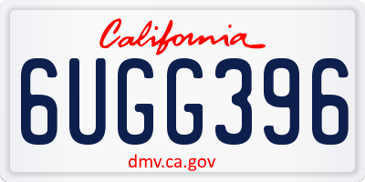 CA license plate 6UGG396
