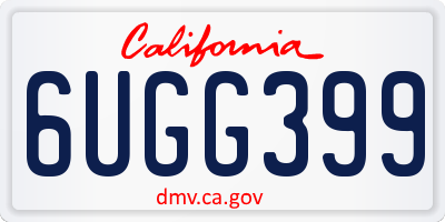 CA license plate 6UGG399
