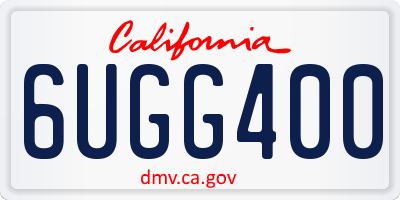 CA license plate 6UGG400