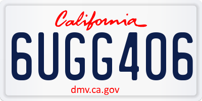 CA license plate 6UGG406