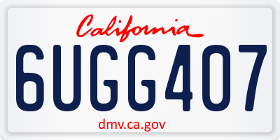 CA license plate 6UGG407