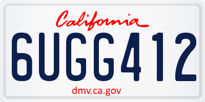 CA license plate 6UGG412