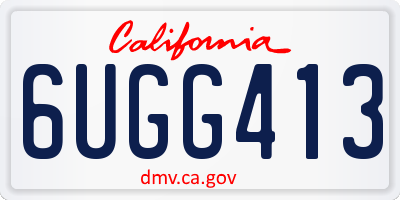 CA license plate 6UGG413