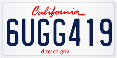 CA license plate 6UGG419
