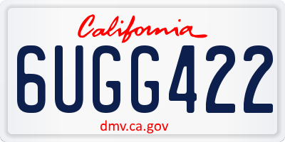 CA license plate 6UGG422