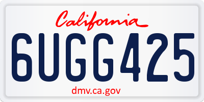 CA license plate 6UGG425