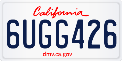 CA license plate 6UGG426