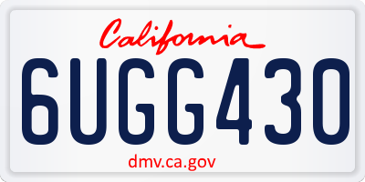 CA license plate 6UGG430
