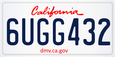 CA license plate 6UGG432