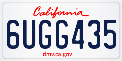 CA license plate 6UGG435