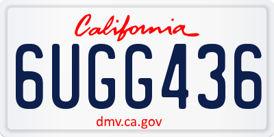 CA license plate 6UGG436