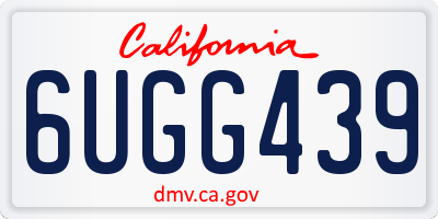 CA license plate 6UGG439