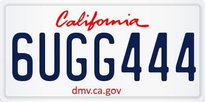 CA license plate 6UGG444
