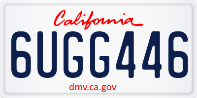 CA license plate 6UGG446