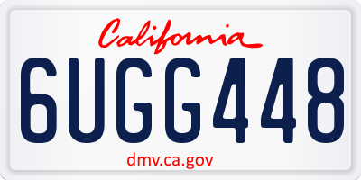CA license plate 6UGG448