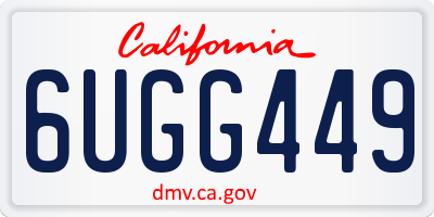 CA license plate 6UGG449