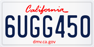 CA license plate 6UGG450