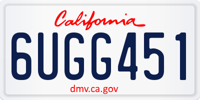 CA license plate 6UGG451