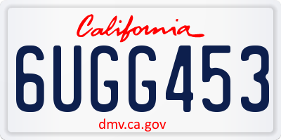 CA license plate 6UGG453
