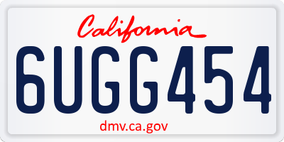 CA license plate 6UGG454