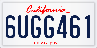 CA license plate 6UGG461