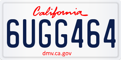 CA license plate 6UGG464