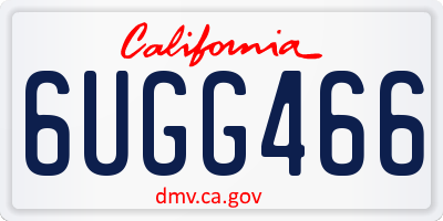 CA license plate 6UGG466