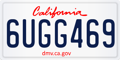 CA license plate 6UGG469