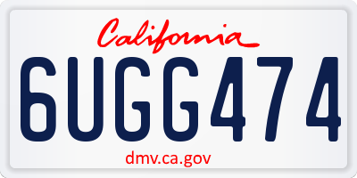 CA license plate 6UGG474