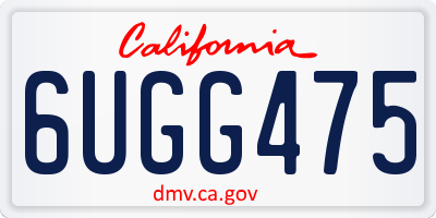 CA license plate 6UGG475