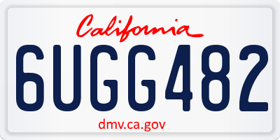 CA license plate 6UGG482