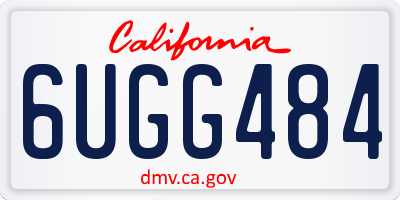 CA license plate 6UGG484