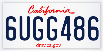 CA license plate 6UGG486