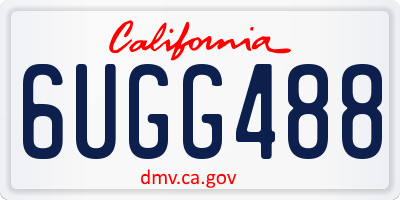 CA license plate 6UGG488
