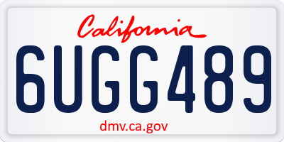 CA license plate 6UGG489