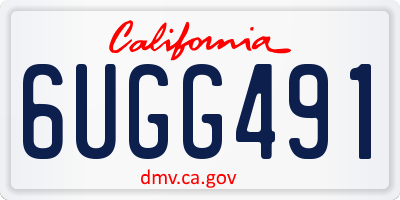 CA license plate 6UGG491
