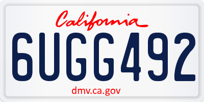 CA license plate 6UGG492