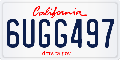 CA license plate 6UGG497