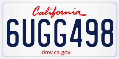 CA license plate 6UGG498