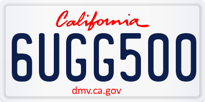 CA license plate 6UGG500