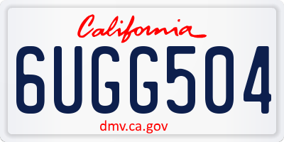CA license plate 6UGG504