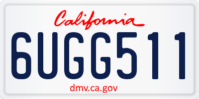 CA license plate 6UGG511