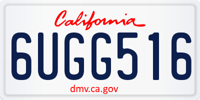 CA license plate 6UGG516