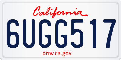 CA license plate 6UGG517