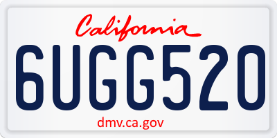 CA license plate 6UGG520