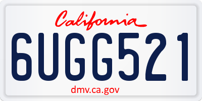 CA license plate 6UGG521