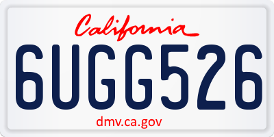 CA license plate 6UGG526
